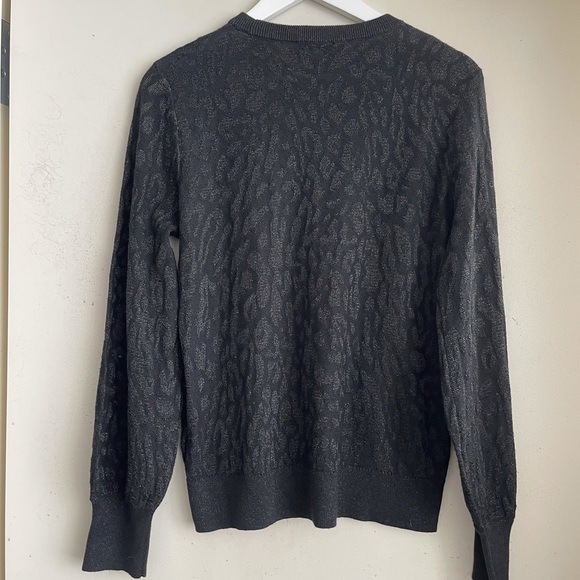 Ralph Lauren Black Shimmer Ribbed Trim Sweater - Picture 3 of 6